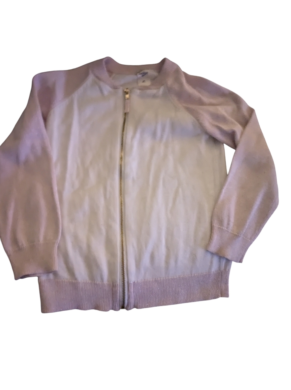 🌞4/20$ OshKosh B'gosh Light Pink & White Zip Front Knit Sweatshirt